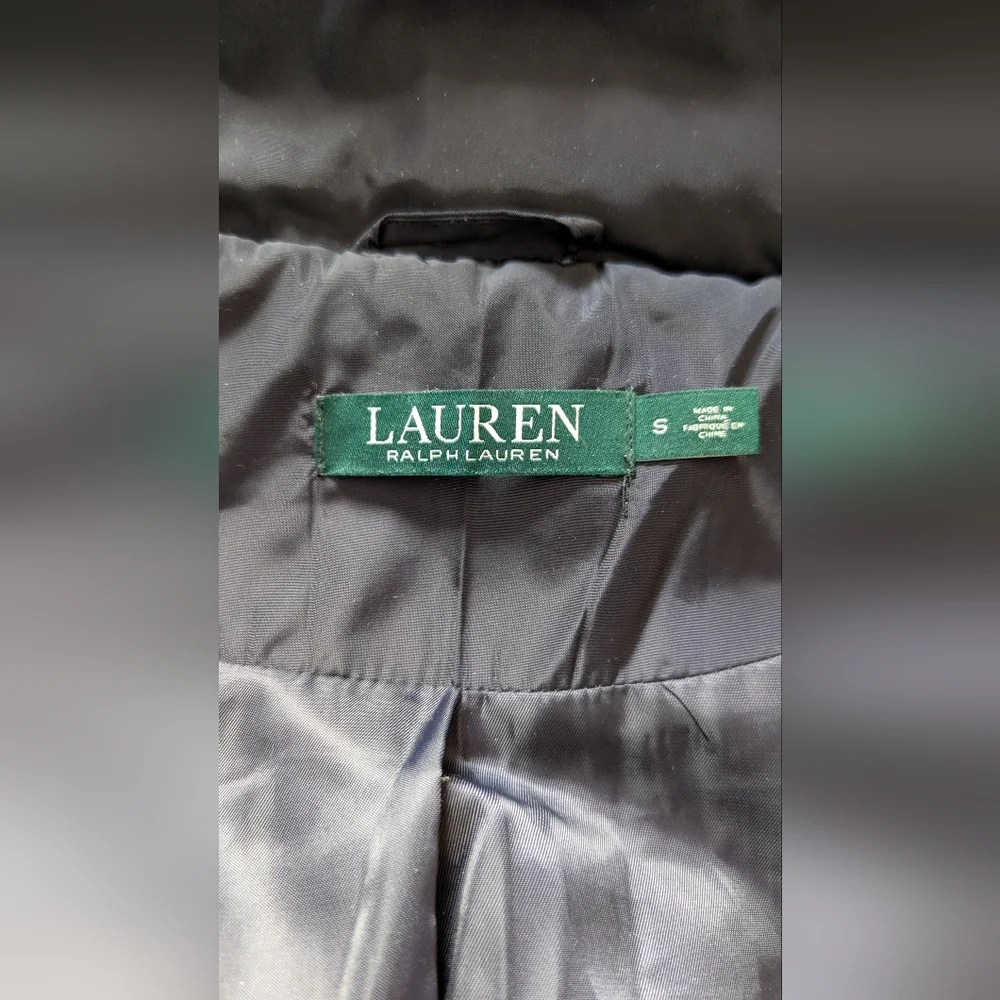 Lauren Ralph Lauren Women's Down Parka Coat Hooded Zip Front Navy Blue Size S - Picture 10 of 16